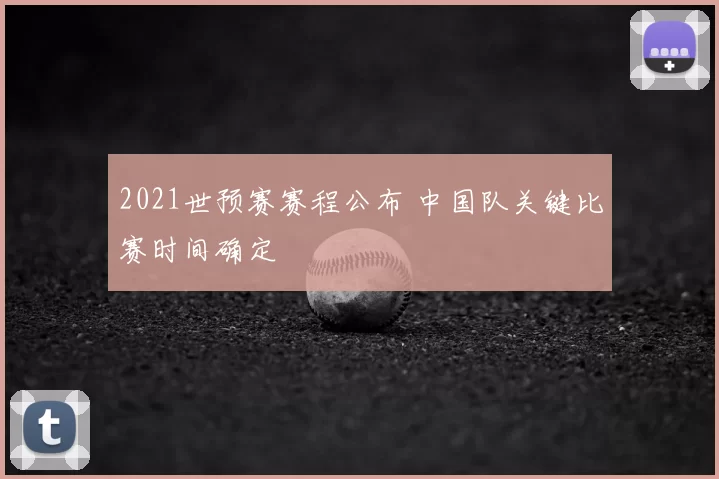 2021世预赛赛程公布 中国队关键比赛时间确定